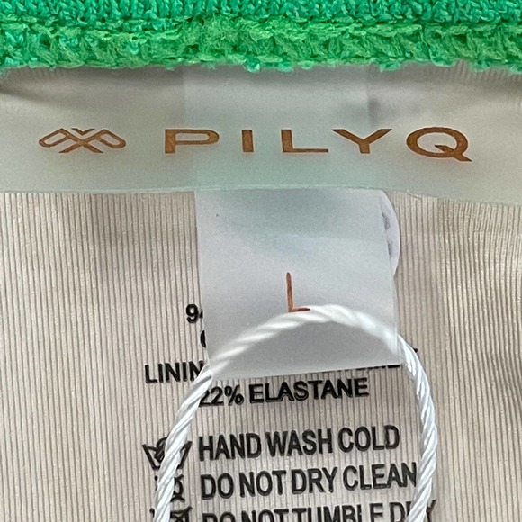 PilyQ Bikini Set Halter High Cut Bottoms Swim Full 2 piece Green Large - Picture 10 of 14